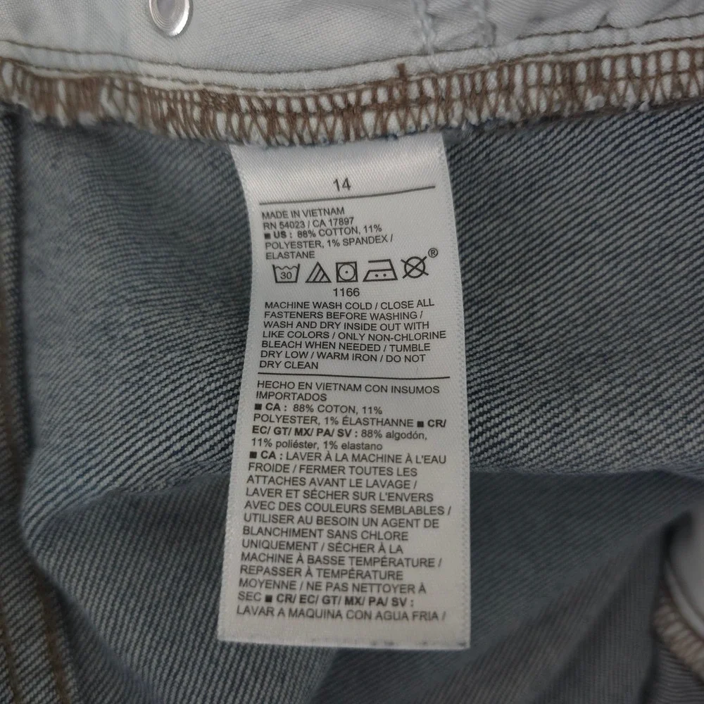 Old Navy Boyfriend Loose Mid Rise Distressed Medium Dark Wash Jeans Womens‎ 14